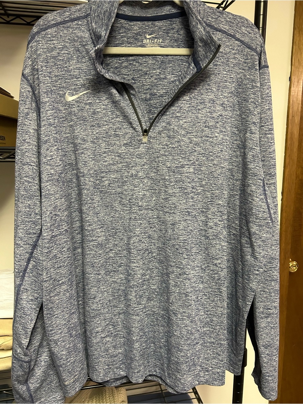 Nike Women’s Heathered Blue Dri-FIT Quarter-Zip Pullover